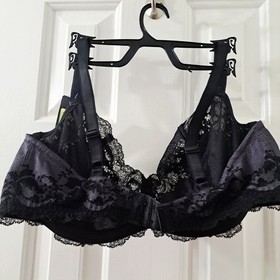 NWT Wacoal Underwire Lace Black Blue Bra 40DD/38DDD  