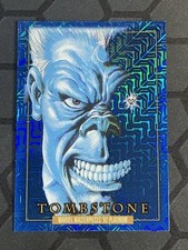 2024 SkyBox Marvel Masterpieces 92 Platinum Tombstone #99 Blue Traxx .