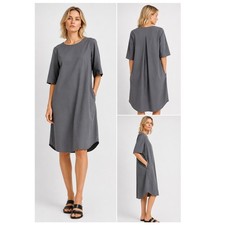 COS Shift Dress Gray Short Sleeve Size 34 US 4 Minimalist Lagenlook Relaxed