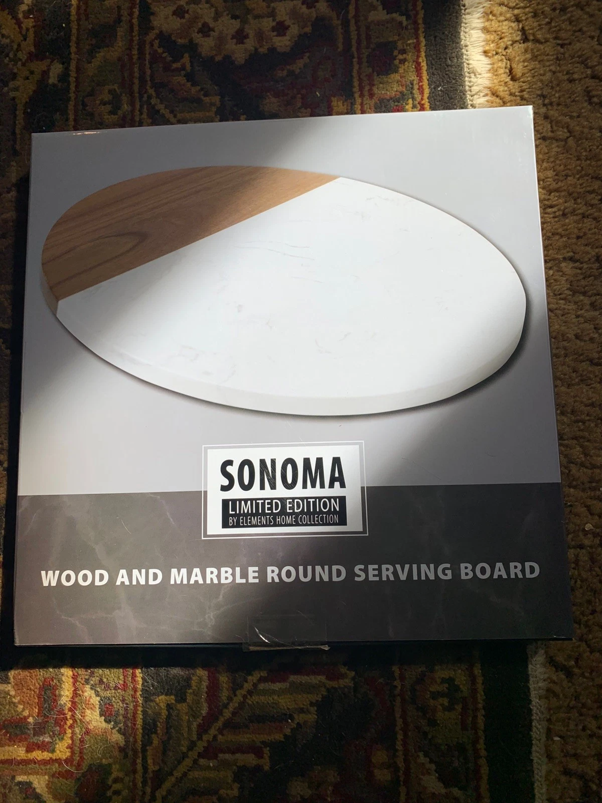 Sonoma Wood and Marble Serving Board Limited Edition Handcrafted