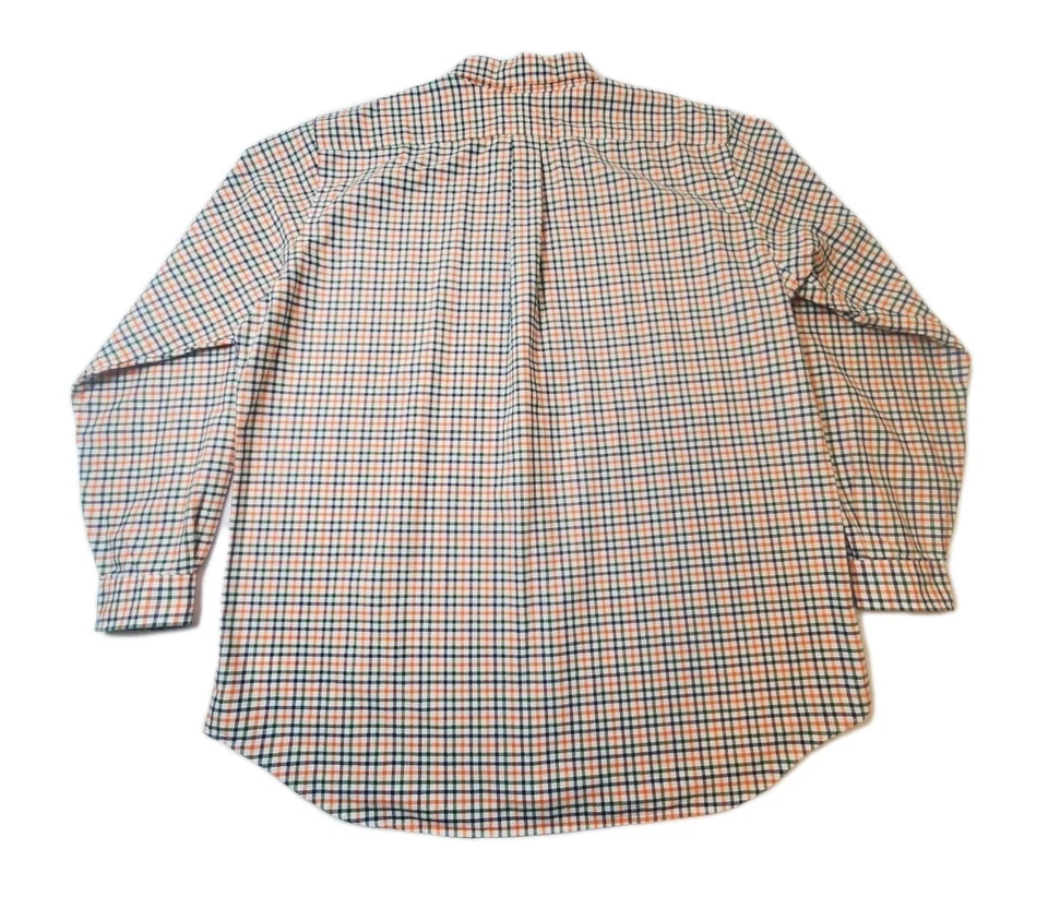 Polo Ralph Lauren Button Up Shirt Men's 2XLT White Orange Blue Check Long Sleeve - Image 2 of 4