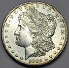 1884-S U.S. Silver Morgan Dollar - XF Cleaned - 1c Auction No Reserve