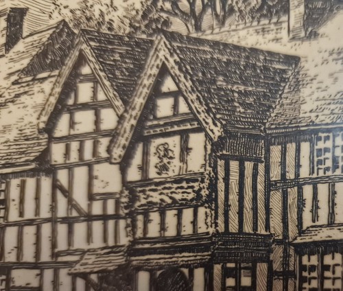 Vintage Early 20th Century R.A. Riseley Signed Etching Brereton Green Cheshire (photo 3)