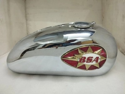 BSA A65 2 Gallonen Chromstahl Kraftstoff Benzin Benzintank + Kappe + Wasserhä...