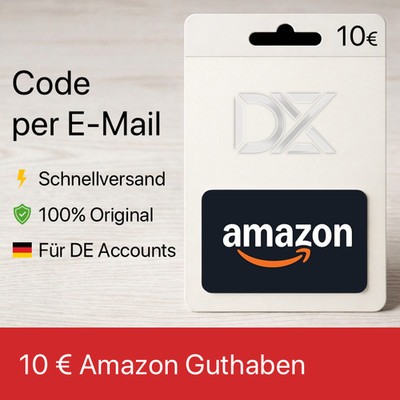 Amazon - 10  Euro Gutschein Guthaben   Digital Karte | Schnelle Lieferung | DE