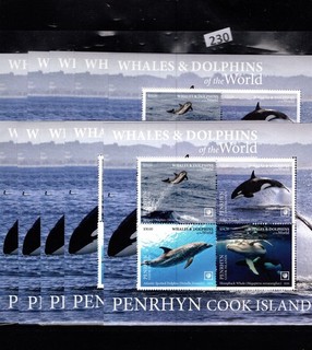 RR 10X PENRHYN 2020 MNH MARINE LIFE WHALES DOLPHINS