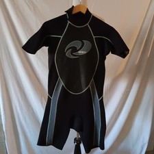 The Realm Spring Suit Adult L Black Wetsuit Short Sleeve Full Zip Body Surf Swim