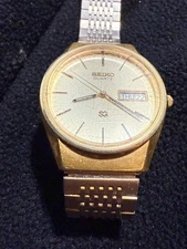 Seiko SQ Gold Men's Watch - Quartz - 8223 8009 A4 -Day & Date - Looks Good