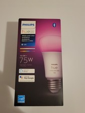 Philips - Hue A19 Bluetooth 75W Smart LED Bulb - White and Color Ambiance