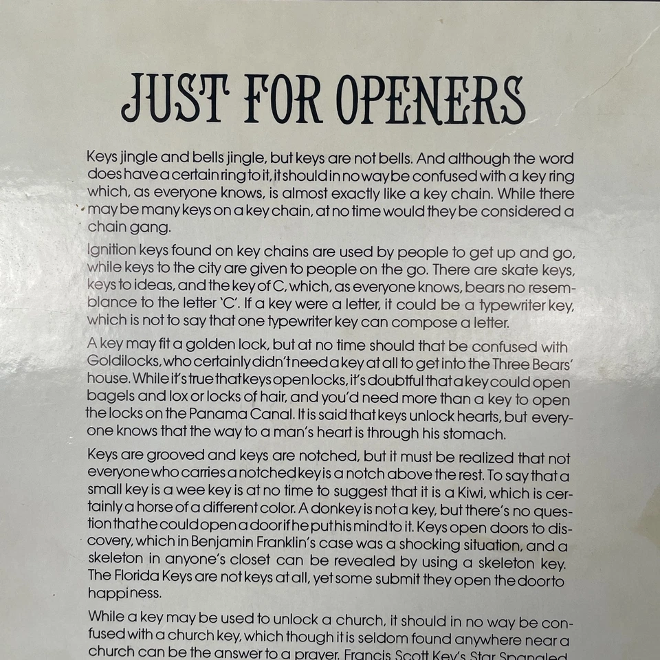 Vintage 70s Just For Openers ANTIQUE KEY JIGSAW PUZZLE Collection Springbok 1975 - Image 2 of 4