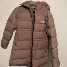 The North Face Women's Brown Long Hooded Insulated Puffer Coat Size S