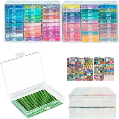 Diamond Art Trays with Lids, 60PCS Diamond Painting Trays with Lids ＆ Diamond Ar