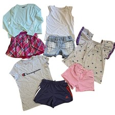 Girls Bundle Size 7-8 Summer Beg of School Shorts, Shirts, Skirt Lot of 8 Pieces