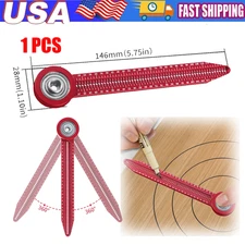 Woodworking Scribe Gauge Compass Hole Ruler Precision Marking Measurement Tool
