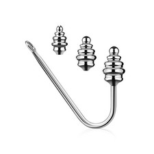 Stainless Steel Anal Training Sets, Anal Hook with 3 Interchangeable Balls, P...