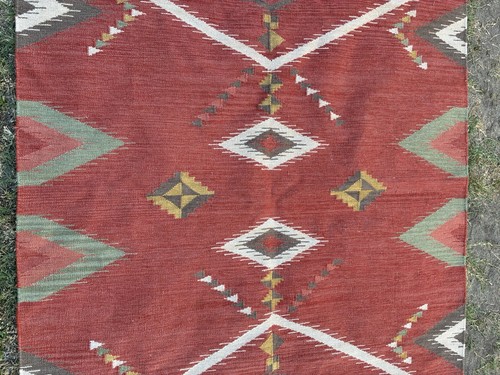 Ralph Lauren Hand-Woven Wool Area Rug 64" x 99" - Navajo Aztec Southwestern - Picture 3 of 21