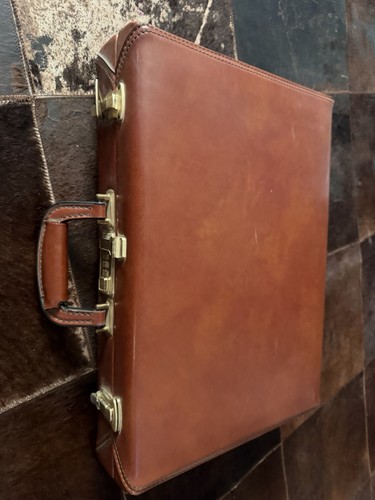 Vintage Leather Hardcase Presto Combination Lock Briefcase