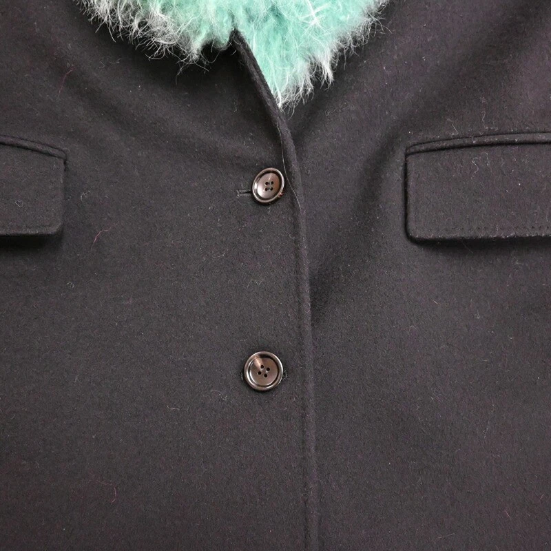 Cappotto Gucci bordo a contrasto 36 15580A 759596 lana nero Dh85350 inserzione disponibile