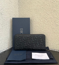 DO Saddle Zip Long Wallet Black Grained Leather Men s Elegant