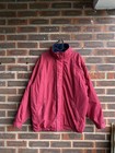 Abrigo acolchado vintage Antartex aislante con capucha para hombre rojo medio años 90 cremallera completa