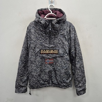 Napapijri Rainforest 1/2 Zip Anorak Hooded Padded All Over Print Jacket Medium