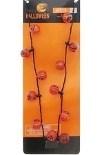 Light up Pumpkin Necklace happy Halloween Light Up Necklace 33 in L 8 LED Light