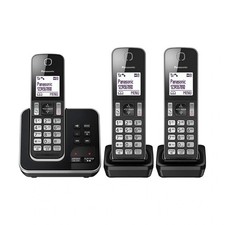 Panasonic KX-TGD323ALB Triple Cordless Phone System with Answering Machine - Ref