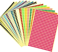 6528 PCS Small Dot Stickers round Color Coding Labels Circle Dot Stickers Label