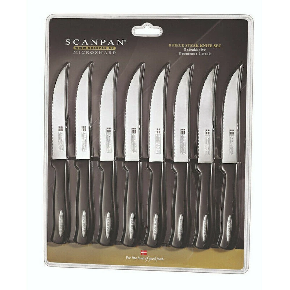 Scanpan Microsharp 8pc Steak Knife Set - Black 8 Piece