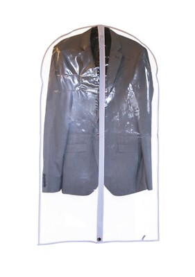 Hoesh Clear 40 Zoll Herren Anzug Abdeckung Wasserdicht Reise Reißverschluss Lang Kleid Taschen