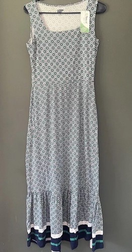 New Lands’ End Women Sz 2-4 XS Dress Blue Green Sleeveless Casual Preppy Outdoor