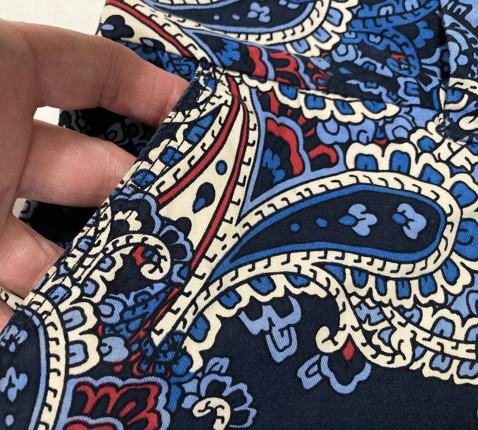 Tommy Hilfiger Mujer Azul/Paisley Chino Board Shorts 8 1/2 Entrepierna Talla 4 Algodón Foto 3 de 4