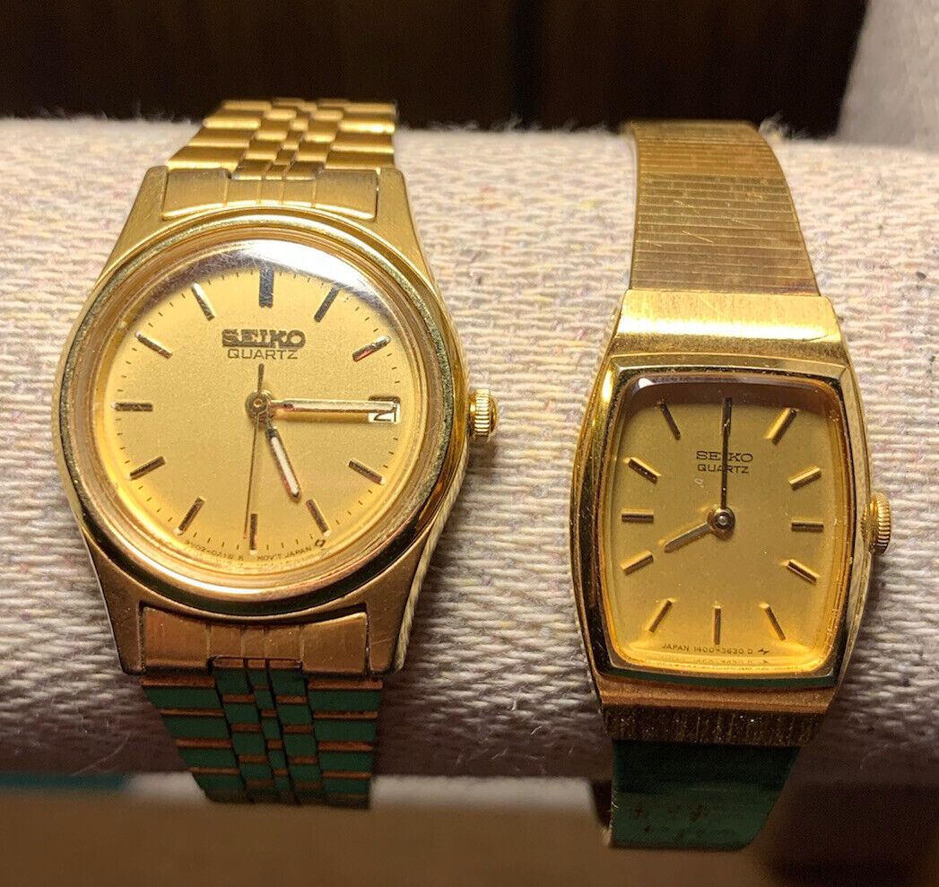 2 Vtg SEIKO Quartz Gold Tone Womens Dressy Formal Watches No 2 Vtg SEIKO Quartz Gold Tone Womens Dressy Formal Watches No