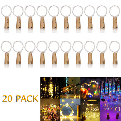 20x LED Fairy String Lights 1M 2M 3M Flexible Copper Wire For Bottle Cork Decor