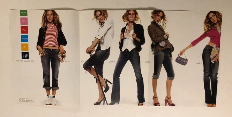Sarah Jessica Parker Vintage Gap 3-Page Magazine Folded Print Ad Fall 2004 - Image 2 of 2