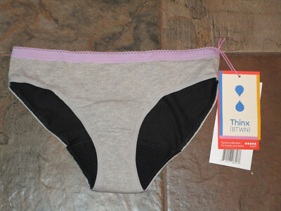 THINX (BTWN)  NEW MOON GRAY SUPER PERIOD-PROOF BIKINI PANTIES SIZE 13-14