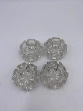 Set of 4 Vintage Cut Crystal Open Salt Cellar Dish