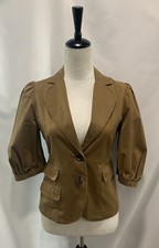 Vintage 2000  s Y2K BCBG Maxazria Tan Brown Fitted Blazer-Jacket Small