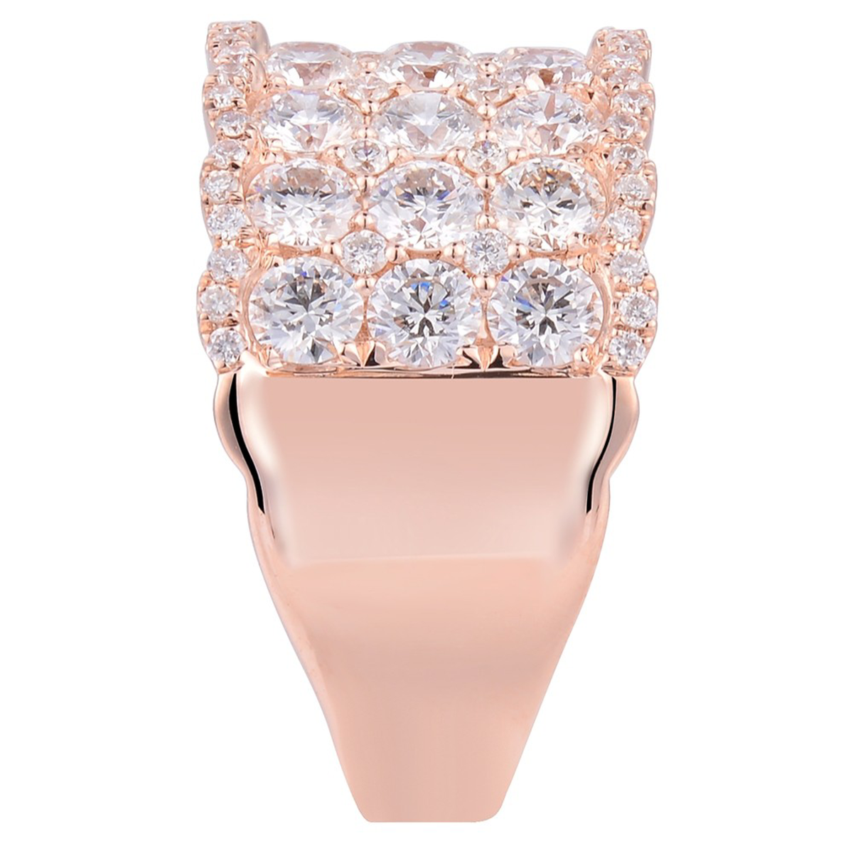 Rachel Koen Diamond Pave Ladies Ring 18K Rose Gold Size
