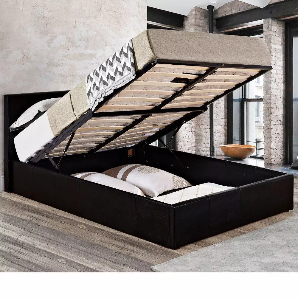 Black and cheap brown ottoman