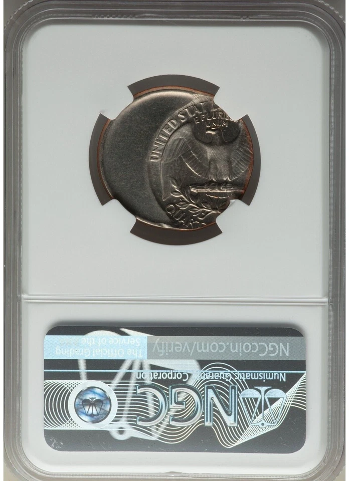 1965 WASHINGTON QUARTER DOLLAR 25C STRUCK 30% OFF CENTER AT K-3:00, NGC MS64 - Image 2 of 2