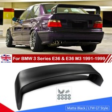 For BMW 3 Series E36 M3 Saloon Coupe LTW GT Style Rear Boot Spoiler Matte Black
