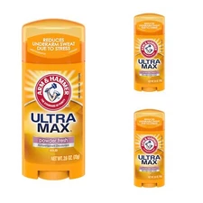 3 Pack Arm & Hammer Ultramax Anti Perspirant Deodorant Powder Fresh 2.6Oz Each