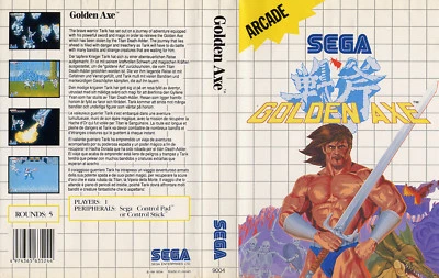 - Golden Axe Master System scatola di ricambio arte custodia inserto solo coperchio