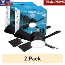 2 Pack 15.4'' Ceiling Fan Light 1000 Lumens W/ Remote Control 3 Speeds US
