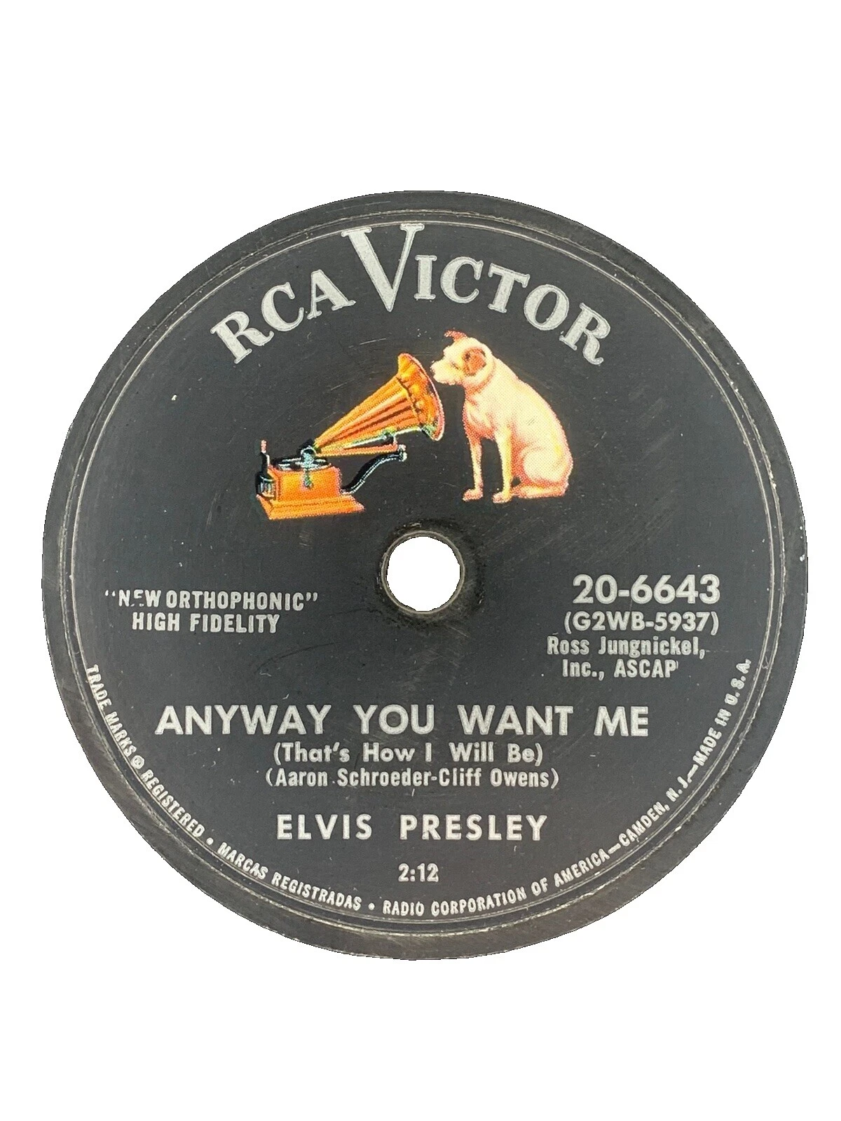 Elvis Presley 78 RPM Music Records