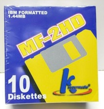 KHypermedia IBM Formatted Floppy Diskettes 1.44MB MF-2HD 10 Pack - New in wrap