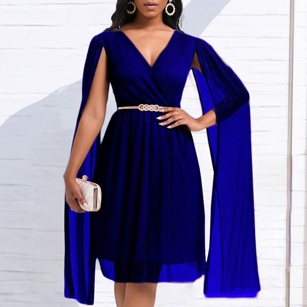 Women's Sleeveless V-neck Cape Dress Overlay Cocktail Formal Wedding Guest Dress | eBay Women's Sleeveless V-neck Cape Dress Overlay Cocktail Formal Wedding Guest Dress | eBay
