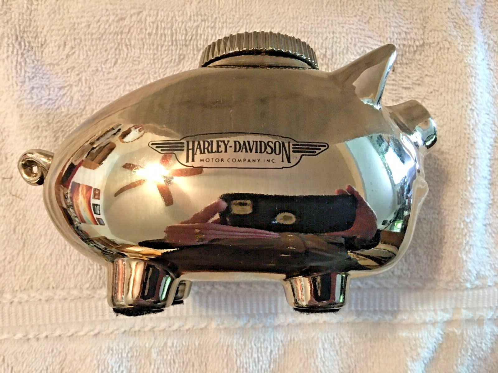 Vintage Harley Davidson 25th and 50th Anniversary Metal HOG Banks