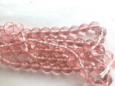 25 Rose Pink Faceted Fire Polished Czech Glass Round Beads 10MM